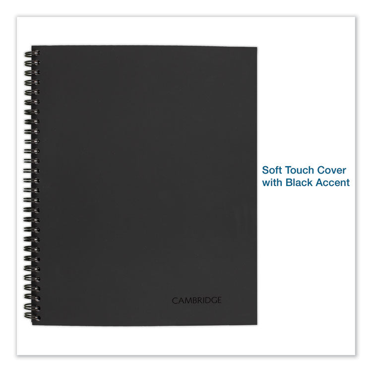 Wirebound Business Notebook, 1-Subject, Wide/Legal Rule, Black Linen Cover, (80) 9.5 x 6.63 Sheets