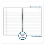 Wirebound Business Notebook, 1-Subject, Wide/Legal Rule, Black Linen Cover, (80) 9.5 x 6.63 Sheets