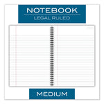 Wirebound Business Notebook, 1-Subject, Wide/Legal Rule, Black Linen Cover, (80) 9.5 x 6.63 Sheets