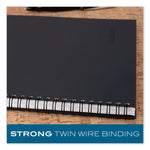 Wirebound Business Notebook, 1-Subject, Wide/Legal Rule, Black Linen Cover, (80) 9.5 x 6.63 Sheets