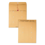 Recycled Kraft String/Button Interoffice Envelope, #97, Two-Sided Five-Column Format, 52-Entries, 10 x 13, Brown Kraft,100/CT