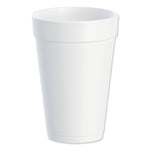 Foam Drink Cups, 16 Oz, White, 25/bag, 40 Bags/carton