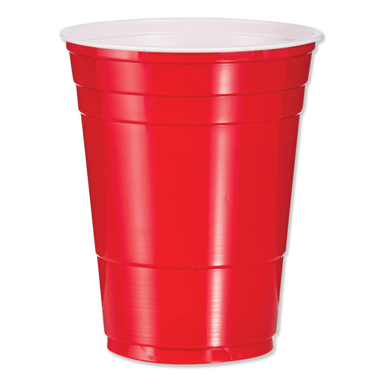 SOLO Party Plastic Cold Drink Cups, 16 oz, Red, 50/Bag, 20 Bags/Carton