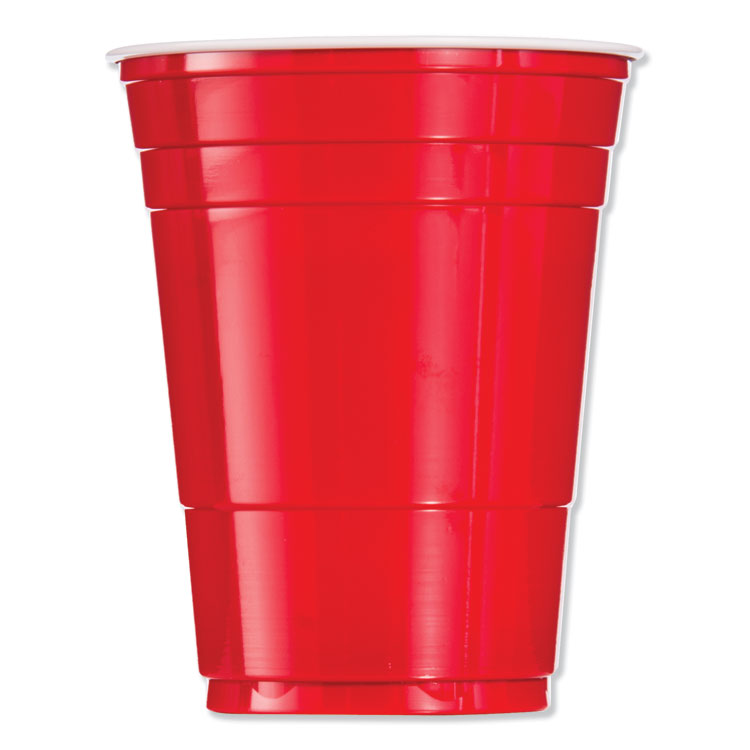 SOLO Party Plastic Cold Drink Cups, 16 oz, Red, 50/Bag, 20 Bags/Carton