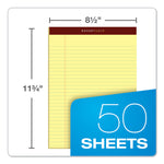 Docket Gold Ruled Perforated Pads, Wide/legal Rule, 50 Canary-Yellow 8.5 X 11.75 Sheets, 12/pack