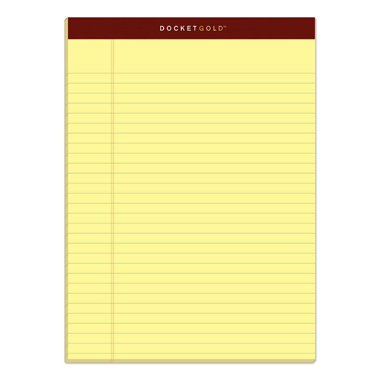 Docket Gold Ruled Perforated Pads, Wide/legal Rule, 50 Canary-Yellow 8.5 X 11.75 Sheets, 12/pack