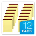 Docket Gold Ruled Perforated Pads, Wide/legal Rule, 50 Canary-Yellow 8.5 X 11.75 Sheets, 12/pack