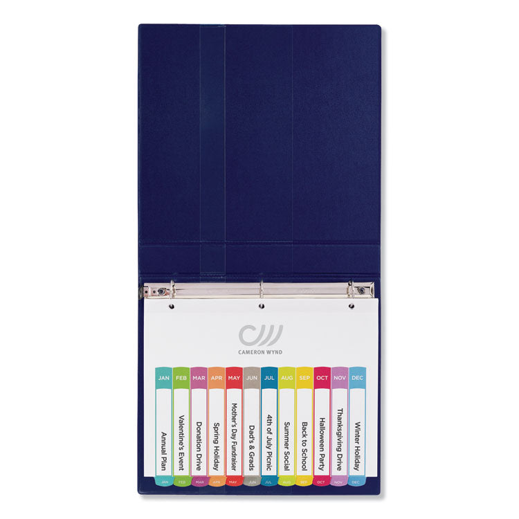 Customizable TOC Ready Index Multicolor Tab Dividers, 12-Tab, Jan. to Dec., 11 x 8.5, White, Contemporary Color Tabs, 1 Set