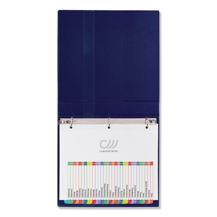 Customizable TOC Ready Index Multicolor Tab Dividers, 31-Tab, 1 to 31, 11 x 8.5, White, Contemporary Color Tabs, 1 Set