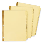Preprinted Laminated Tab Dividers with Gold Reinforced Binding Edge, 31-Tab, 1 to 31, 11 x 8.5, Buff, 1 Set