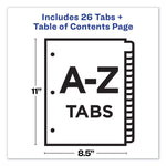 Customizable TOC Ready Index Multicolor Tab Dividers, 26-Tab, A to Z, 11 x 8.5, White, Traditional Color Tabs, 1 Set