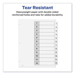 Customizable TOC Ready Index Black and White Dividers, 12-Tab, 1 to 12, 11 x 8.5, 1 Set