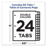 Customizable TOC Ready Index Double Column Multicolor Tab Dividers, 24-Tab, 1 to 24, 11 x 8.5, White, 1 Set