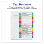 Customizable TOC Ready Index Multicolor Tab Dividers, 12-Tab, Jan. to Dec., 11 x 8.5, White, Contemporary Color Tabs, 1 Set