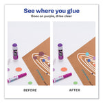 Permanent Glue Stic Value Pack, 1.27 Oz, Applies Purple, Dries Clear, 6/pack
