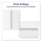 Customizable TOC Ready Index Black and White Dividers, 10-Tab, 1 to 10, 11 x 8.5, 1 Set