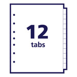 Preprinted Tab Dividers, 12-Tab, Jan. to Dec., 8.5 x 5.5, White, 1 Set