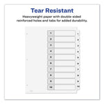 Customizable TOC Ready Index Black and White Dividers, 10-Tab, 1 to 10, 11 x 8.5, 1 Set