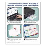 Customizable TOC Ready Index Multicolor Tab Dividers, 8-Tab, 1 to 8, 11 x 8.5, White, Contemporary Color Tabs, 1 Set