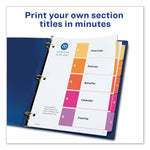 Customizable TOC Ready Index Multicolor Tab Dividers, 5-Tab, 1 to 5, 11 x 8.5, White, Traditional Color Tabs, 1 Set