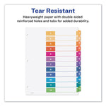 Customizable TOC Ready Index Multicolor Tab Dividers, 12-Tab, 1 to 12, 11 x 8.5, White, Traditional Color Tabs, 1 Set