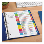 Customizable TOC Ready Index Multicolor Tab Dividers, 12-Tab, Jan. to Dec., 11 x 8.5, White, Contemporary Color Tabs, 1 Set
