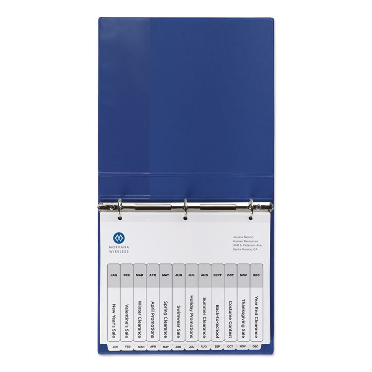 Customizable TOC Ready Index Black and White Dividers, 12-Tab, Jan. to Dec., 11 x 8.5, 1 Set