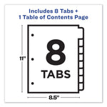 Customizable Table Of Contents Ready Index Dividers With Multicolor Tabs, 8-Tab, 1 To 8, 11 X 8.5, Translucent, 1 Set