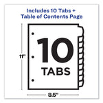 Customizable Table Of Contents Ready Index Dividers With Multicolor Tabs, 10-Tab, 1 To 10, 11 X 8.5, Translucent, 1 Set