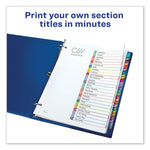 Customizable TOC Ready Index Multicolor Tab Dividers, 26-Tab, A to Z, 11 x 8.5, White, Contemporary Color Tabs, 1 Set