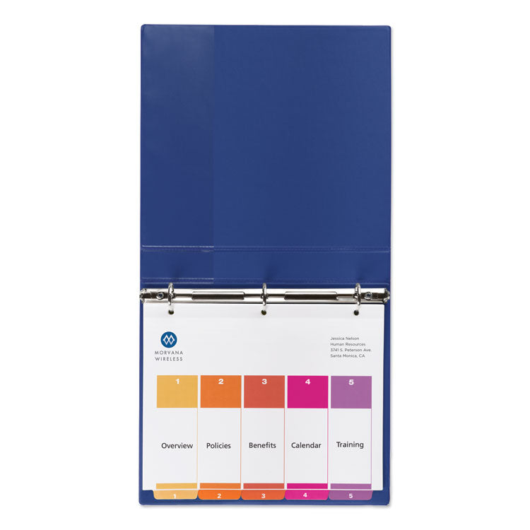 Customizable TOC Ready Index Multicolor Tab Dividers, Uncollated, 5-Tab, 1 to 5, 11 x 8.5, White, 24 Sets