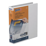 Quickfit Round-Ring View Binder, 3 Rings, 1.5" Capacity, 11 X 8.5, White