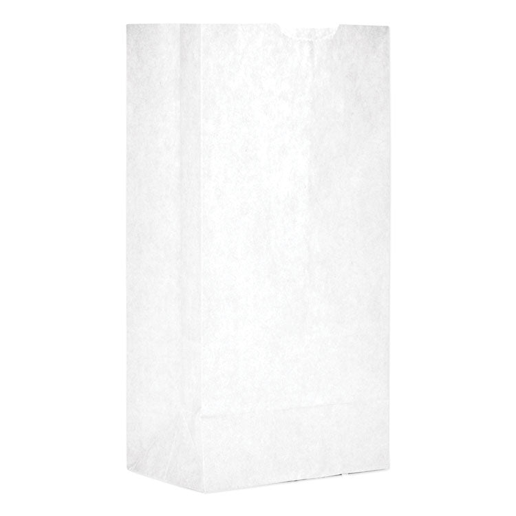 Grocery Paper Bags, 4# Size, 30# Basis Weight, 5" x 3.13" x 9.88", White, 500/Bundle