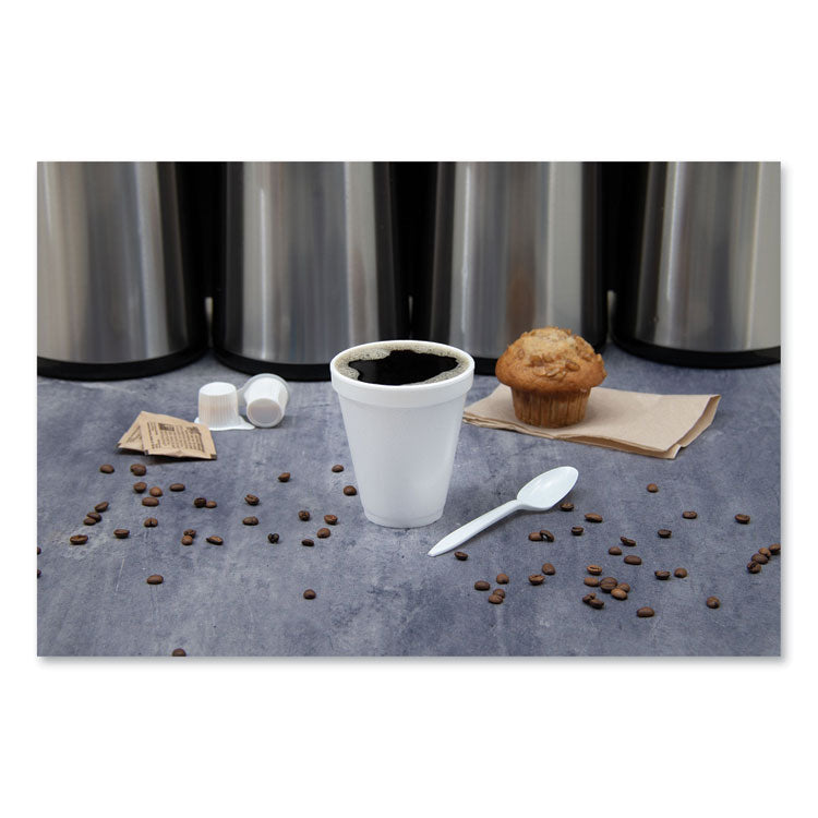 Foam Drink Cups, 12 oz, Squat, White, 1,000/Carton