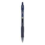 G2 Premium Gel Pen, Retractable, Fine 0.7 mm, Navy Blue Ink, Smoke/Blue Barrel, Dozen