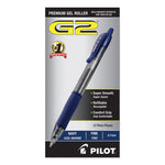 G2 Premium Gel Pen, Retractable, Fine 0.7 mm, Navy Blue Ink, Smoke/Blue Barrel, Dozen