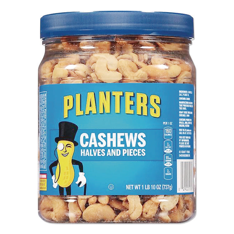 Salted Cashew Halves And Pieces, 26 Oz Canister