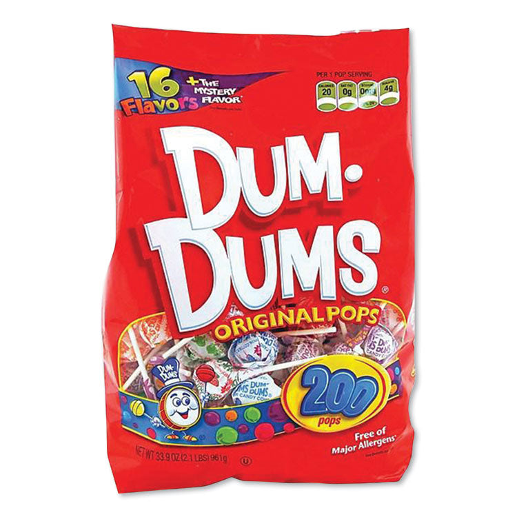 Dum-Dum-Pops, Assorted, Individually Wrapped, 33.9 Oz, 200/pack