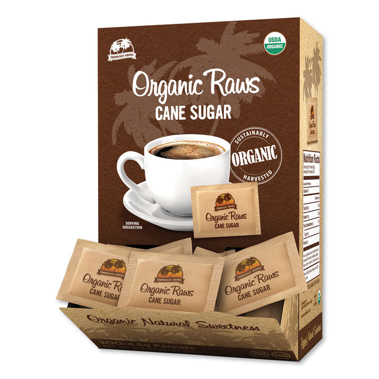 Raw Turbinado Sugar, 0.16 oz Packet, 200/Box