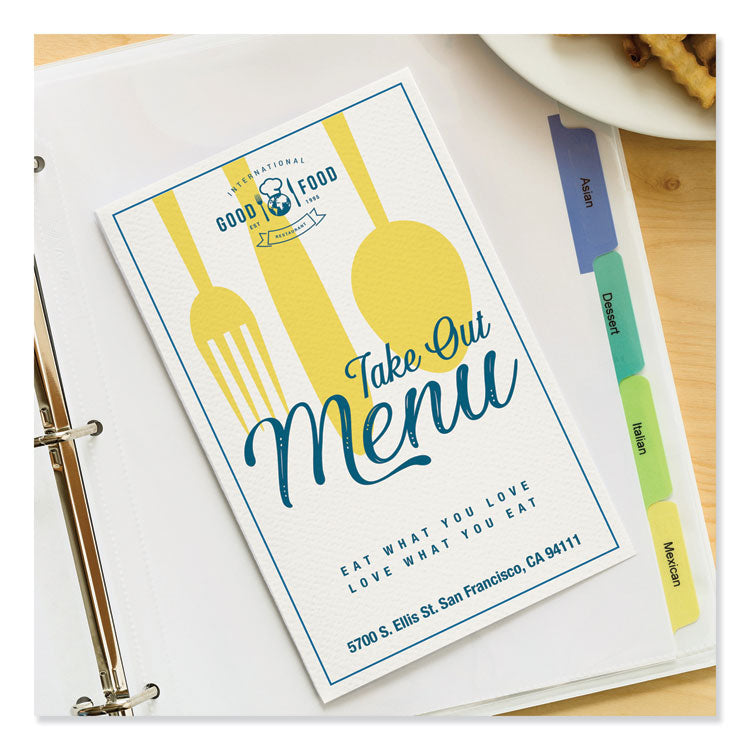 Half-Fold Greeting Cards with Envelopes, Inkjet, 65 lb, 5.5 x 8.5, Textured Uncoated White, 1 Card/Sheet, 30 Sheets/Box