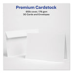 Half-Fold Greeting Cards with Envelopes, Inkjet, 65 lb, 5.5 x 8.5, Textured Uncoated White, 1 Card/Sheet, 30 Sheets/Box