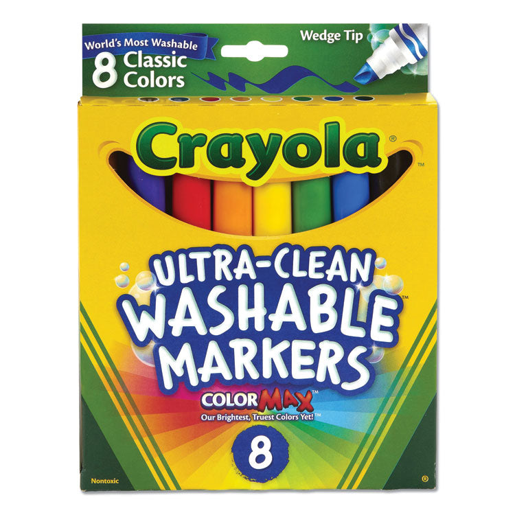 Ultra-Clean Washable Markers, Fine/broad Wedge/chisel Tips, Assorted Colors, 8/box