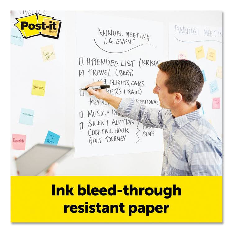 Vertical-Orientation Self-Stick Easel Pads, Unruled, 25 x 30, White, 30 Sheets, 8/Pack