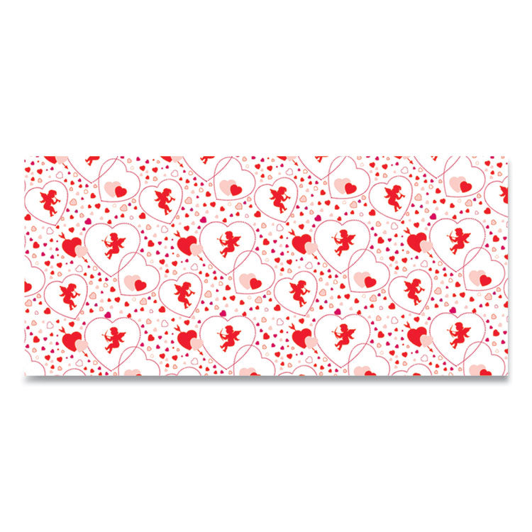 Corobuff Corrugated Paper Roll, 48" X 25 Ft, Cupids Hearts