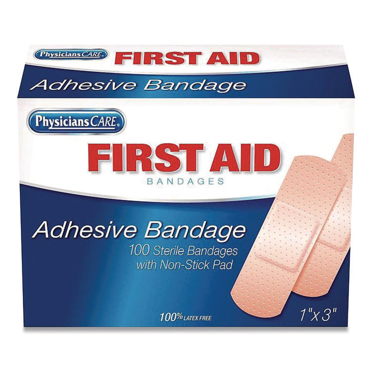 Adhesive Plastic Bandages, 1 X 3, 100/box