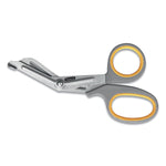 Titanium-Bonded Angled Medical Shears, 7" Long, 3" Cut Length, Crane-Style Gray/Yellow Handle