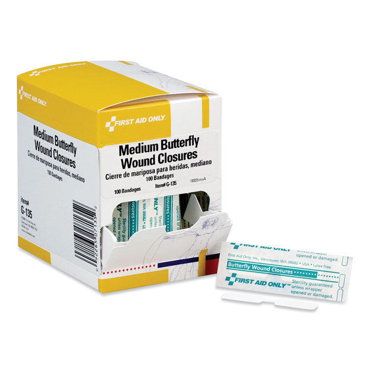 Butterfly Wound Closures, 0.38 X 1.75, 100/box