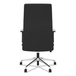 Define Executive High-Back Leather Chair, Supports 250 Lb, 17" To 21" Seat Height, Black Seat/back, Polished Chrome Base