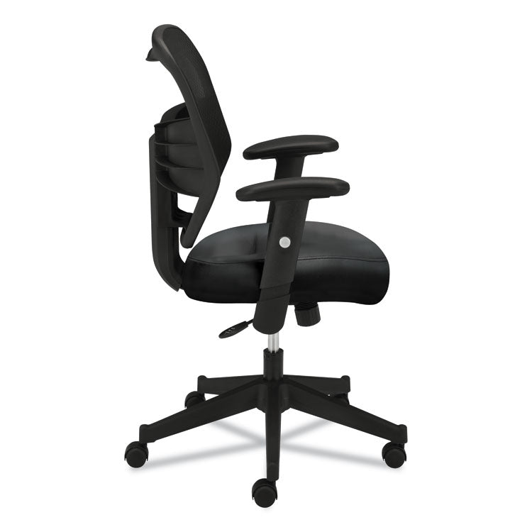 Vl531 Mesh High-Back Task Chair With Adjustable Arms, Supports Up To 250 Lb, 18" To 22" Seat Height, Black