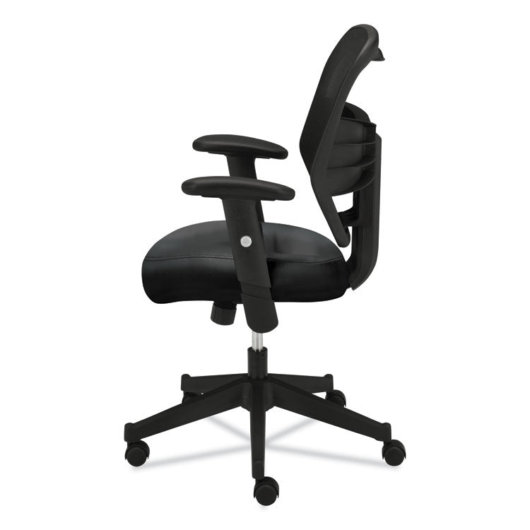 Vl531 Mesh High-Back Task Chair With Adjustable Arms, Supports Up To 250 Lb, 18" To 22" Seat Height, Black
